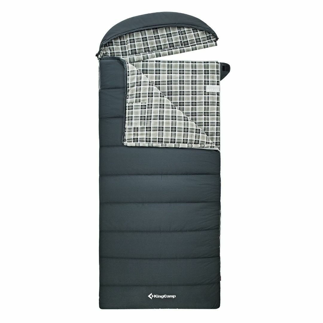 KingCamp 寝袋 冬用 シュラフ 保温 防風 防水 ワイドサイズ 幅96c