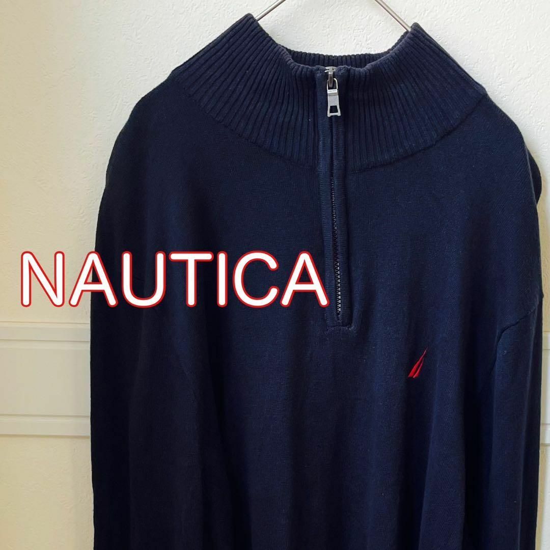 NAUTICA ノーティカ 　ニット　セーター  L ハーフジップ