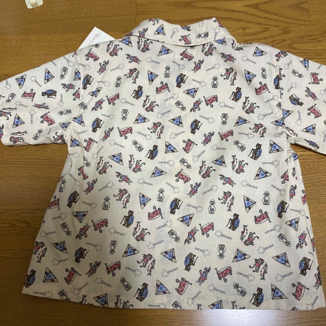 LOGOS(ロゴス)の新品　未使用　ロゴス　キャンプ柄　シャツ　120 キッズ/ベビー/マタニティのキッズ服男の子用(90cm~)(ブラウス)の商品写真