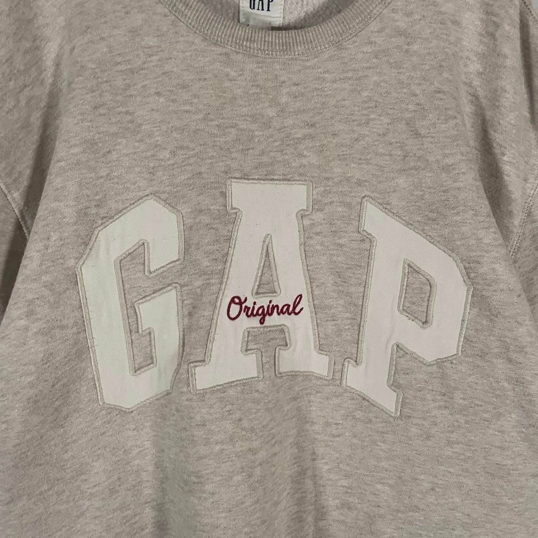 [古着]GAP　トレーナー　刺繍デザイン　デカロゴ　シンプル　太アーム　ホワイト
