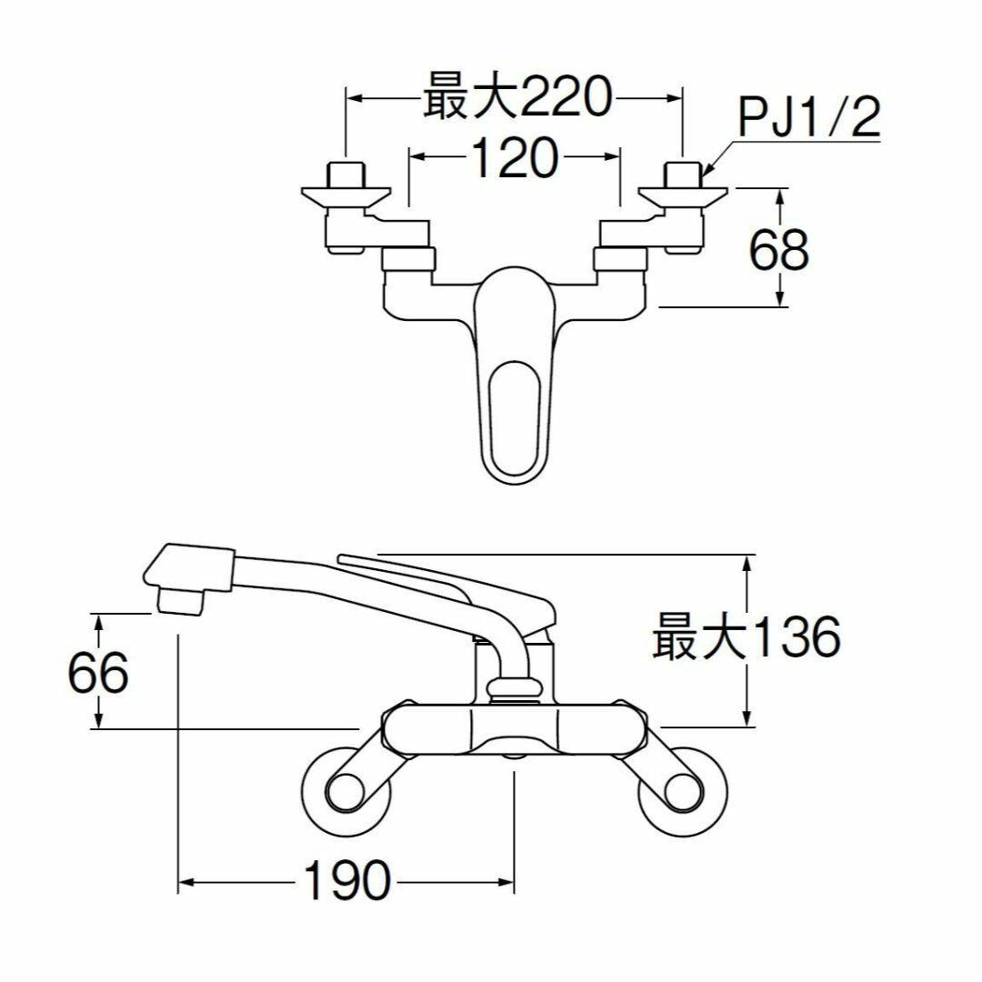 スタイル:K27CD-13】SANEI キッチン用 シングル混合栓