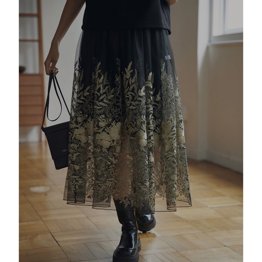 amerivintage LULA TULLE EMBROIDERY SKIRT