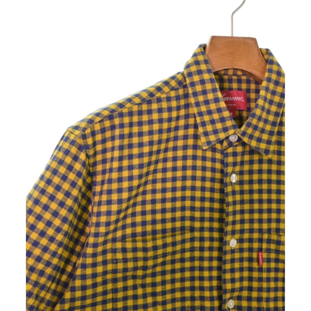 Supreme シュプリーム カジュアルシャツ S 黄x紺(チェック)