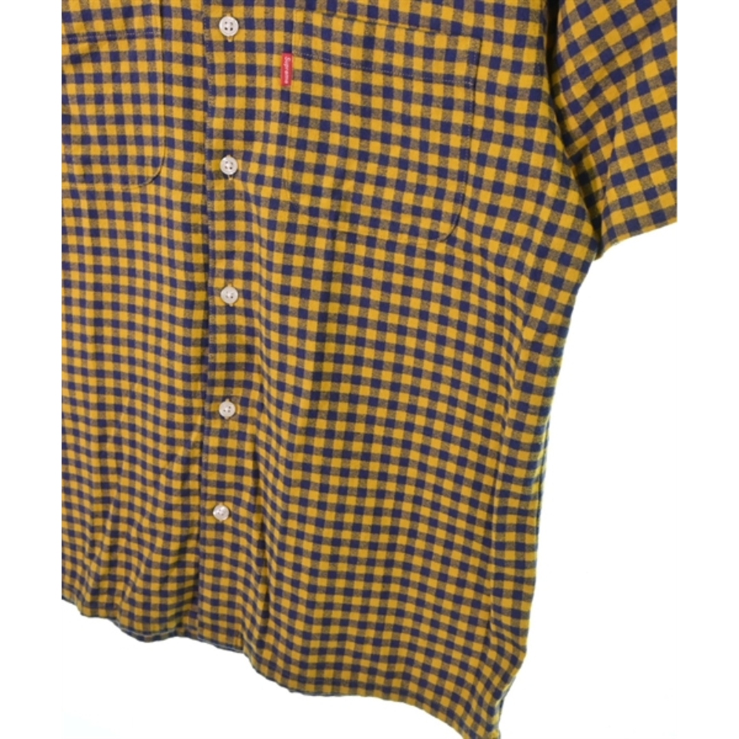 Supreme シュプリーム カジュアルシャツ S 黄x紺(チェック)