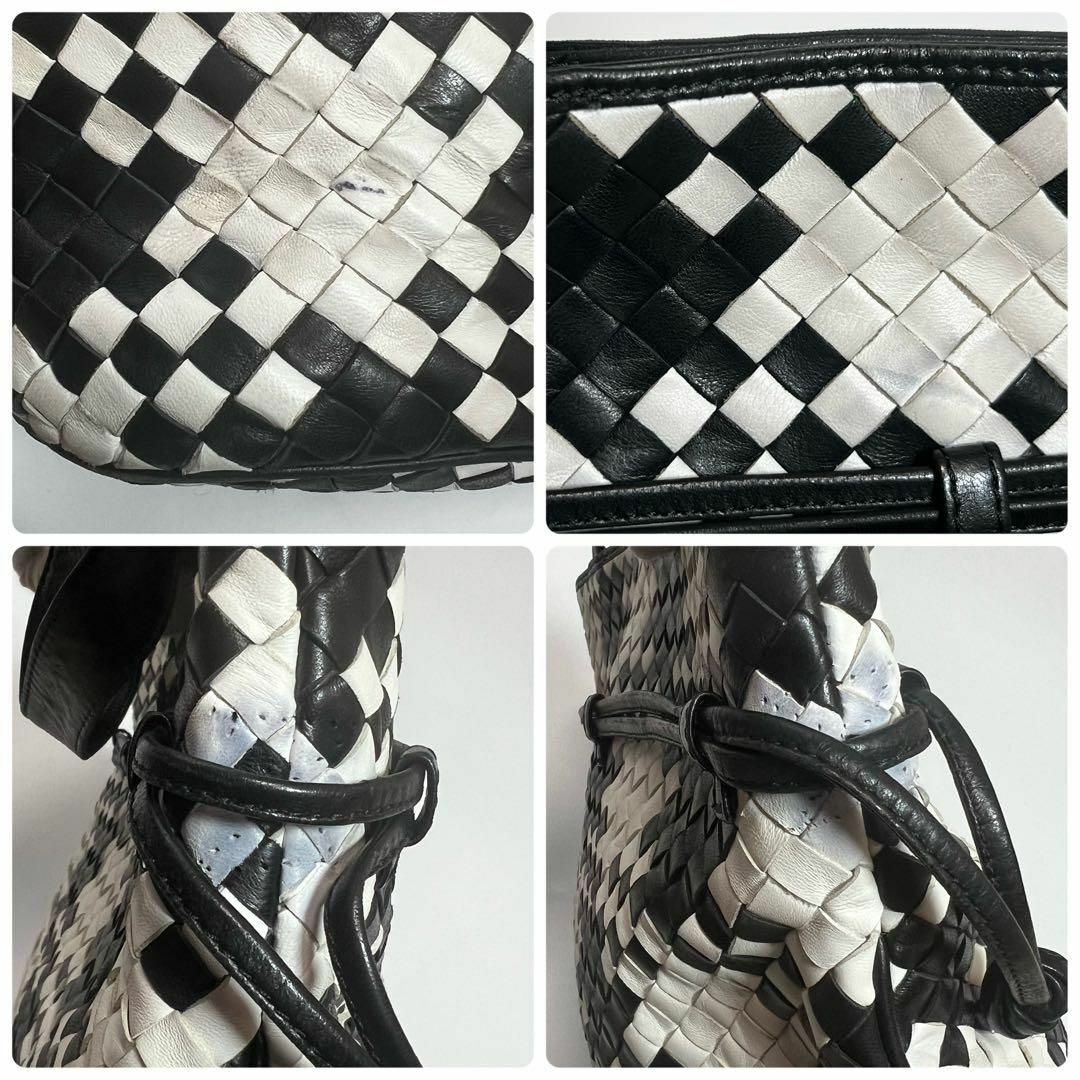 美品】 BOTTEGA VENETA イントレチャート モノクロ トートバッグ | www