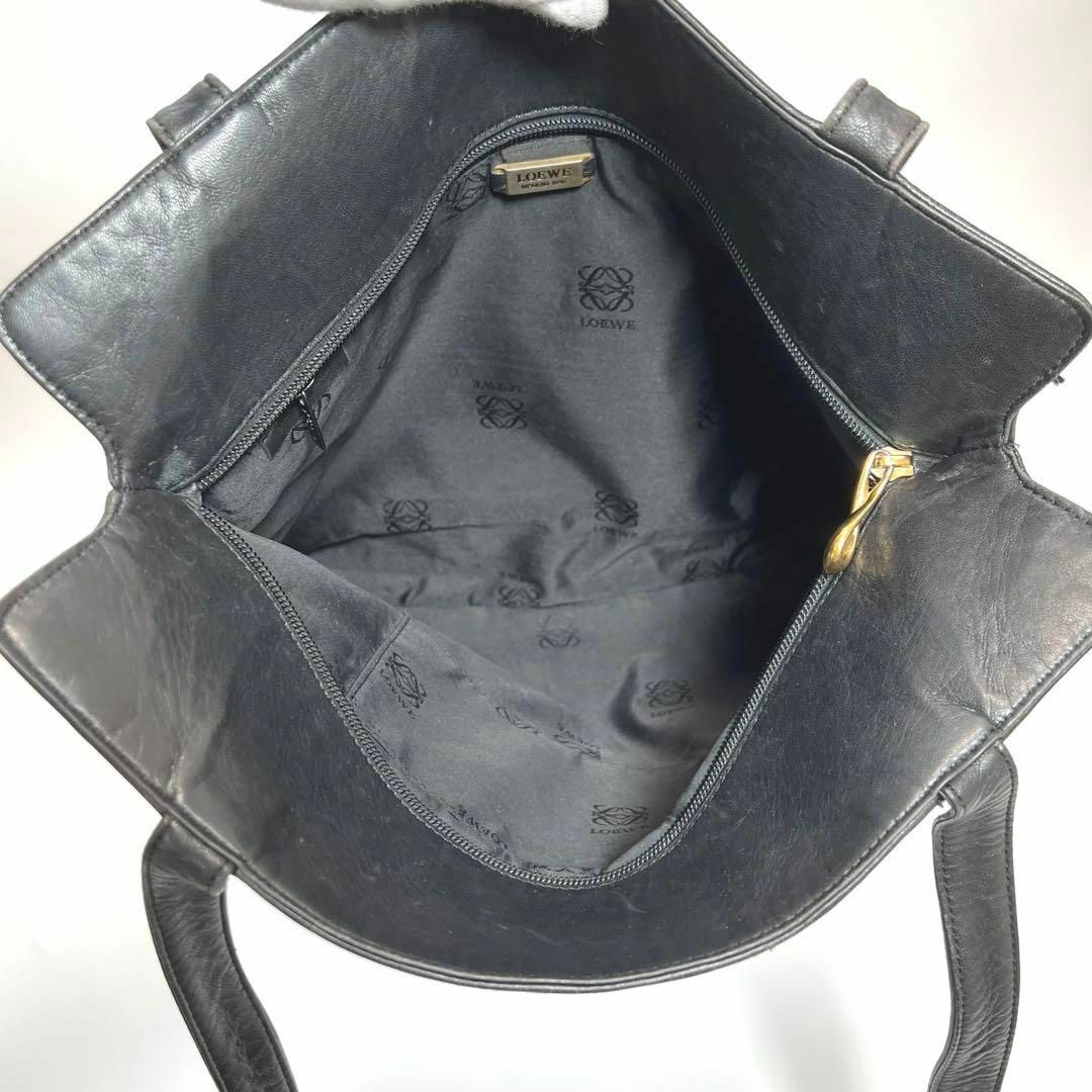 美品】 LOEWE オールド レザー トートバッグ ハンドバッグ アナグラム柄-