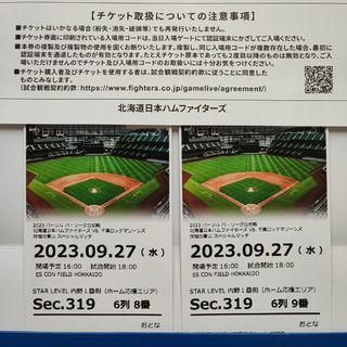 ホッカイドウニホンハムファイターズ(北海道日本ハムファイターズ)の日本ハムファイターズVS千葉ロッテマリーンズ(野球)