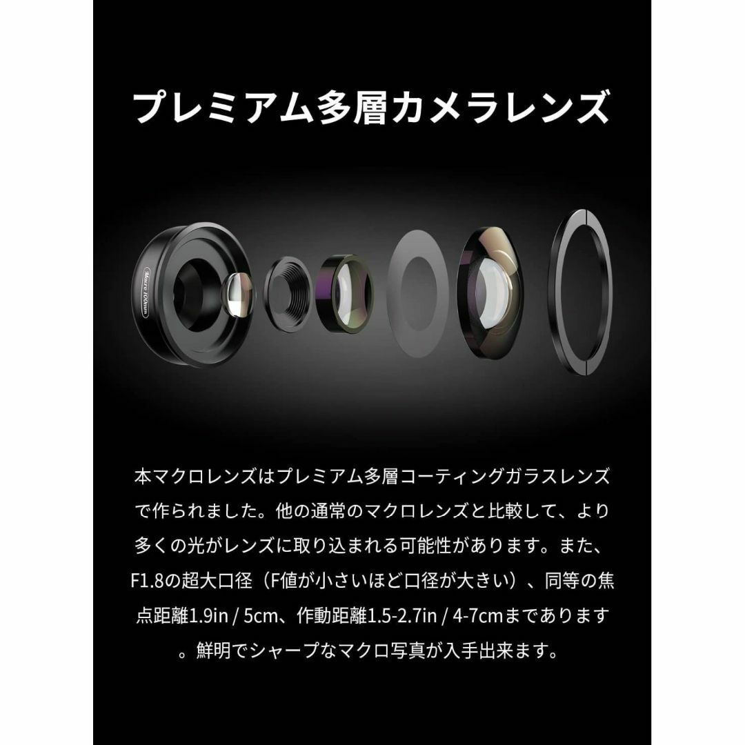 クリップ式で使いやすいスマホ用マクロレンズで、小さな被写体も大迫力に