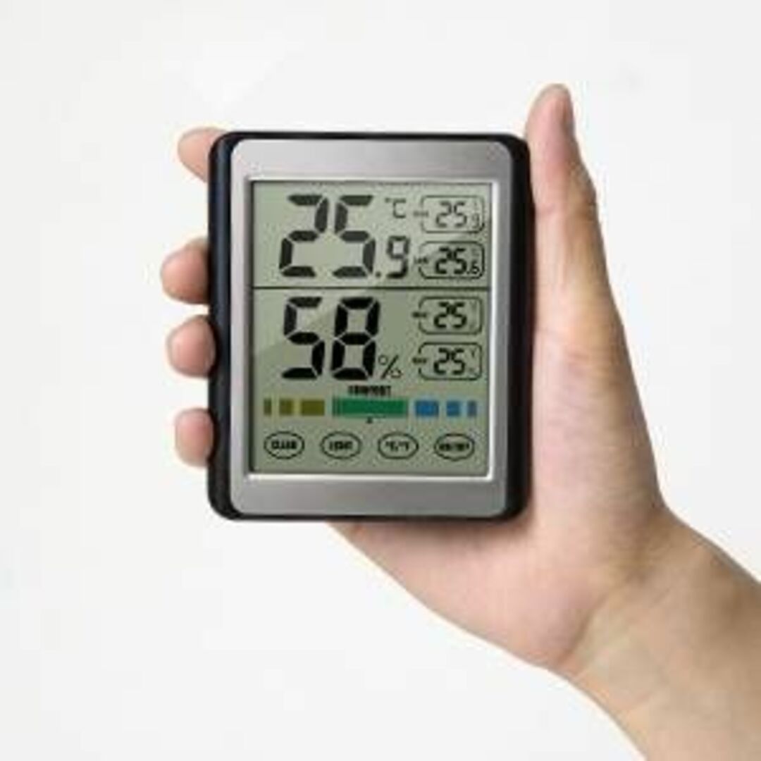 置時計大画面タッチスクリーンデジタル温度計 湿温度計