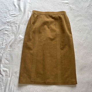 スウェード風スカート(ひざ丈スカート)