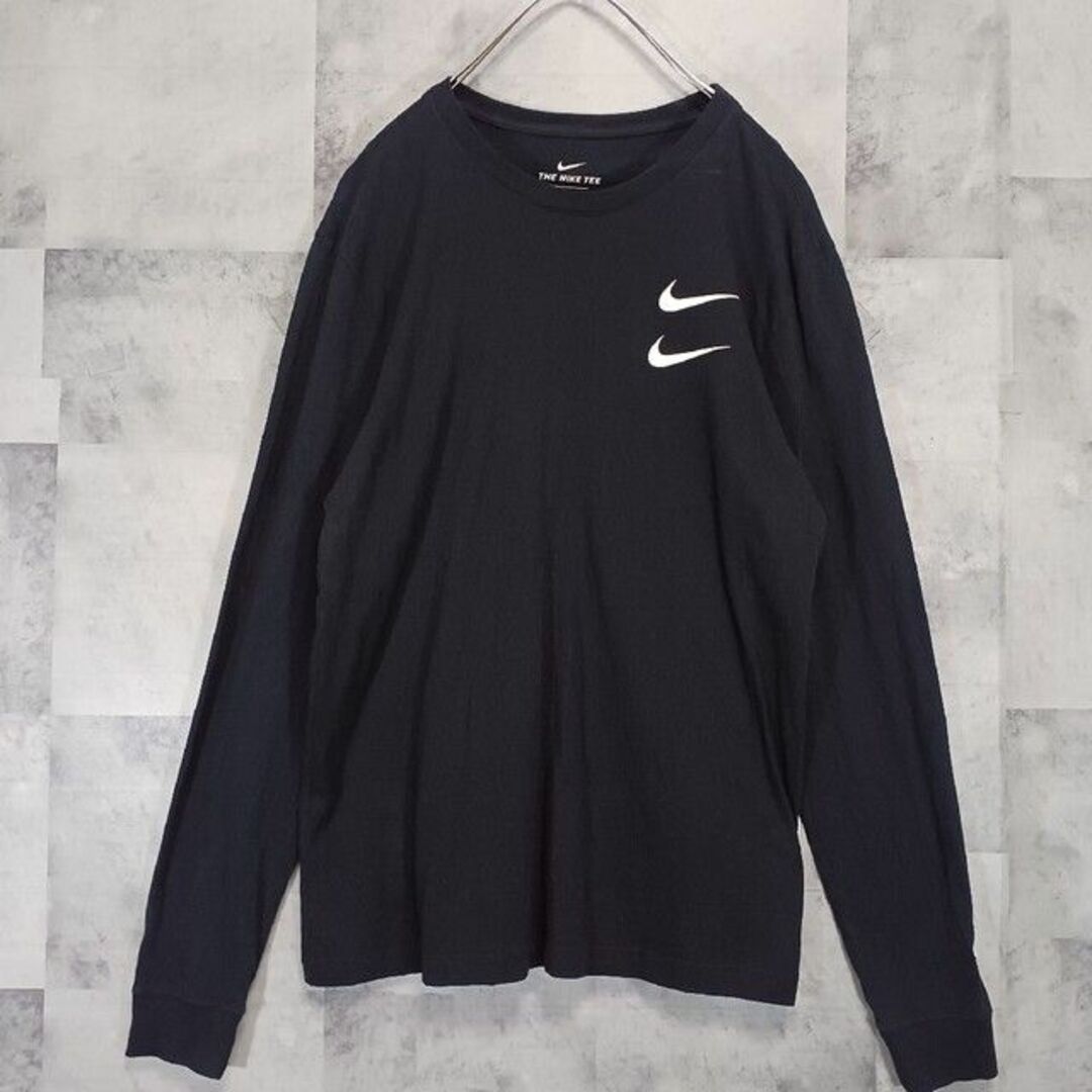 NIKE ナイキ スウッシュ ダブルスウッシュ メンズ ロンT ブラック L 2