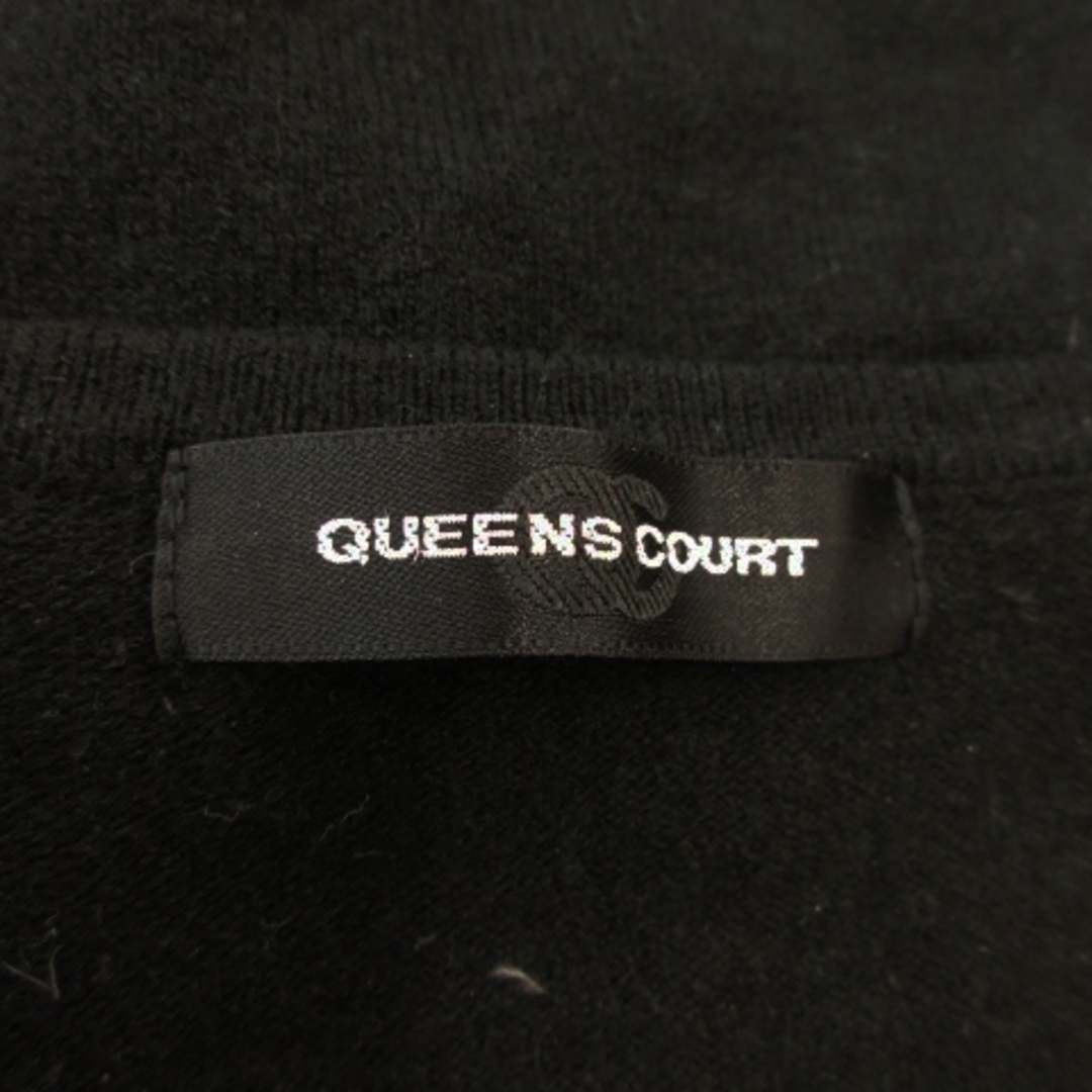 QUEENS COURT(クイーンズコート)のクイーンズコート ニット セーター 五分袖 ワンポイント パール 2 黒 レディースのトップス(ニット/セーター)の商品写真