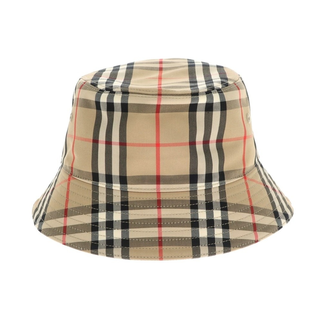 BURBERRY(バーバリー)の【中古】バーバリー BURBERRY コットンポリエステル チェック バケットハット ベージュxブラック【サイズM】【メンズ】 メンズの帽子(ハット)の商品写真