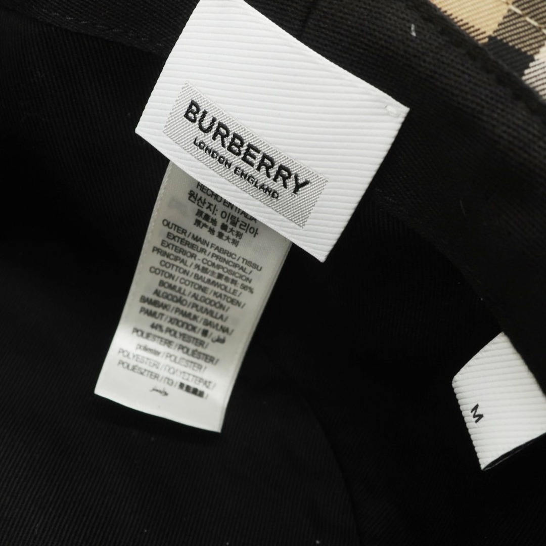 BURBERRY(バーバリー)の【中古】バーバリー BURBERRY コットンポリエステル チェック バケットハット ベージュxブラック【サイズM】【メンズ】 メンズの帽子(ハット)の商品写真