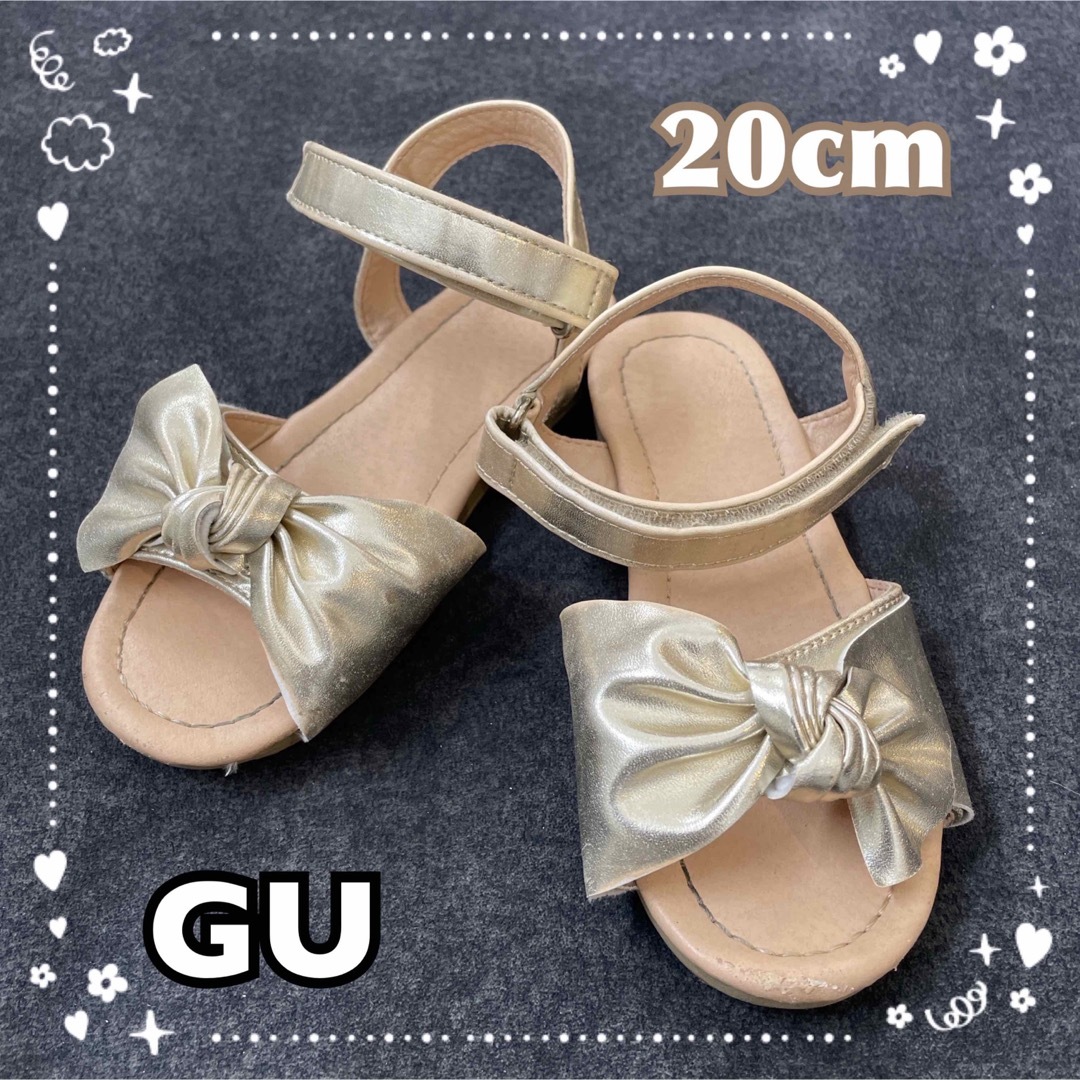 GU(ジーユー)のGUサンダル (ゴールド) 20cm キッズ/ベビー/マタニティのキッズ靴/シューズ(15cm~)(サンダル)の商品写真