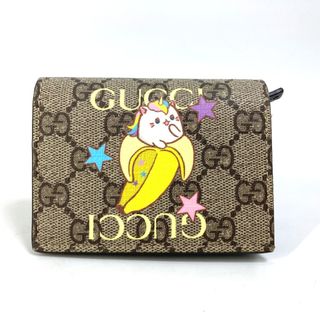 限定 レア GUCCI グッチ ばなにゃん GGスプリーム コンパクト財布-