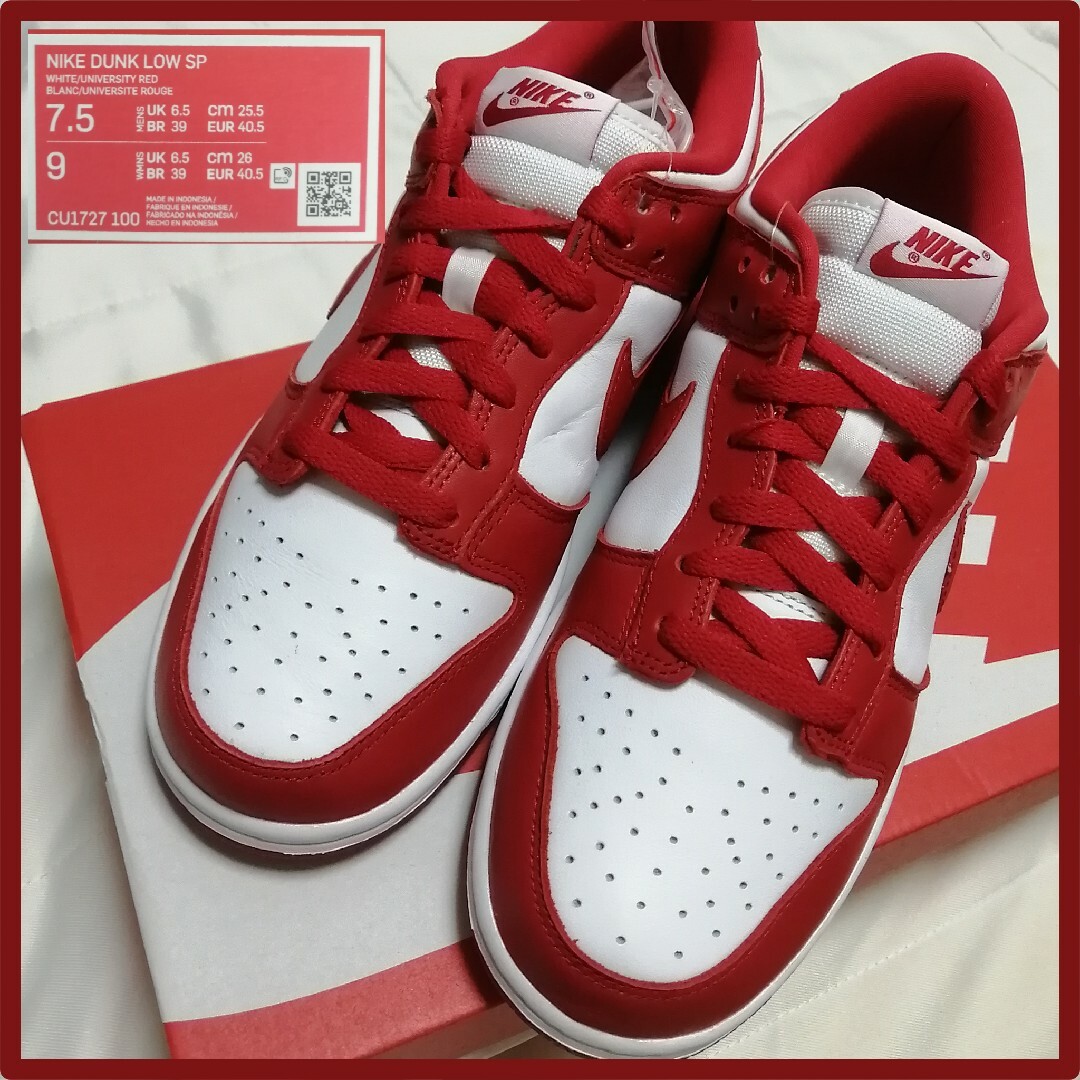 Nike Dunk Low SP "White and University R