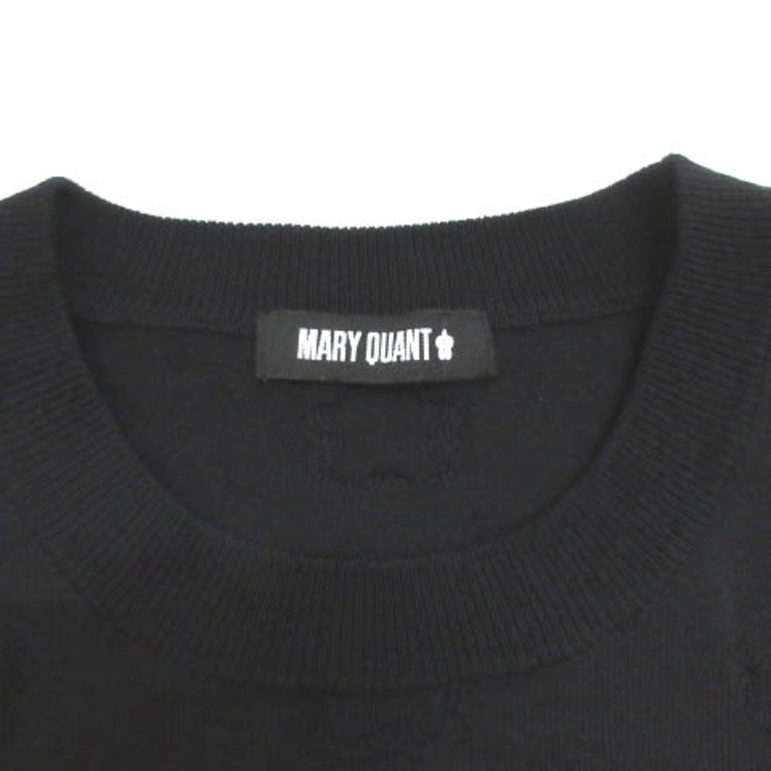 MARY QUANT(マリークワント)のマリークワント デイジー ジャガード ニットソー サマーニット 半袖 黒 M  レディースのトップス(ニット/セーター)の商品写真