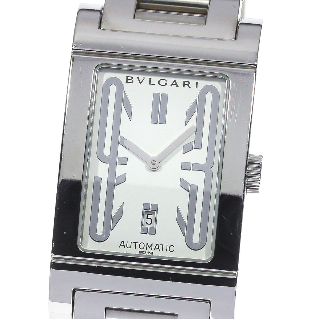 SS×SS文字盤色訳あり ブルガリ BVLGARI RT45S レッタンゴロ デイト 自動巻き メンズ 保証書付き_762256