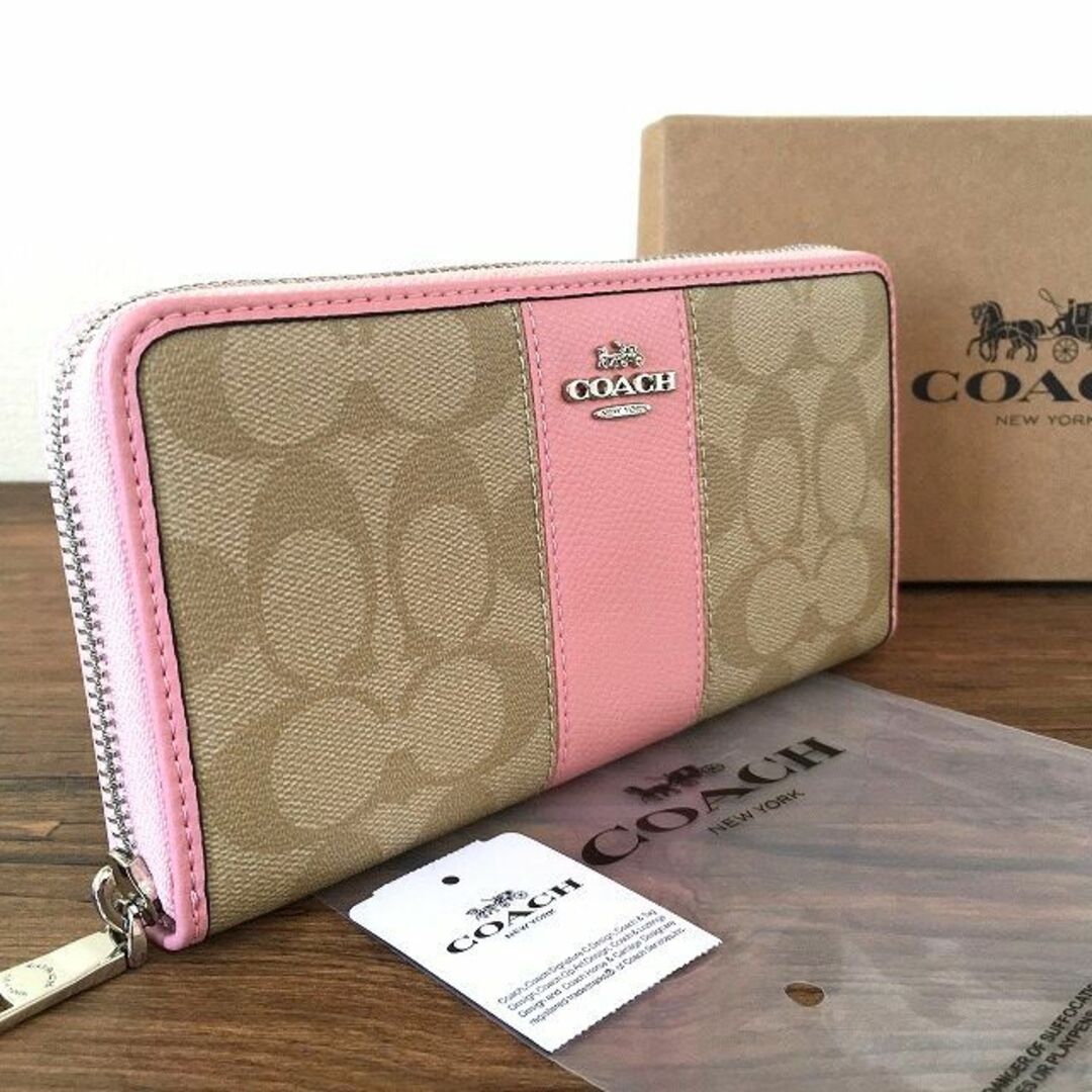 未使用品 COACH ジップウォレット F52859 ピンク 279