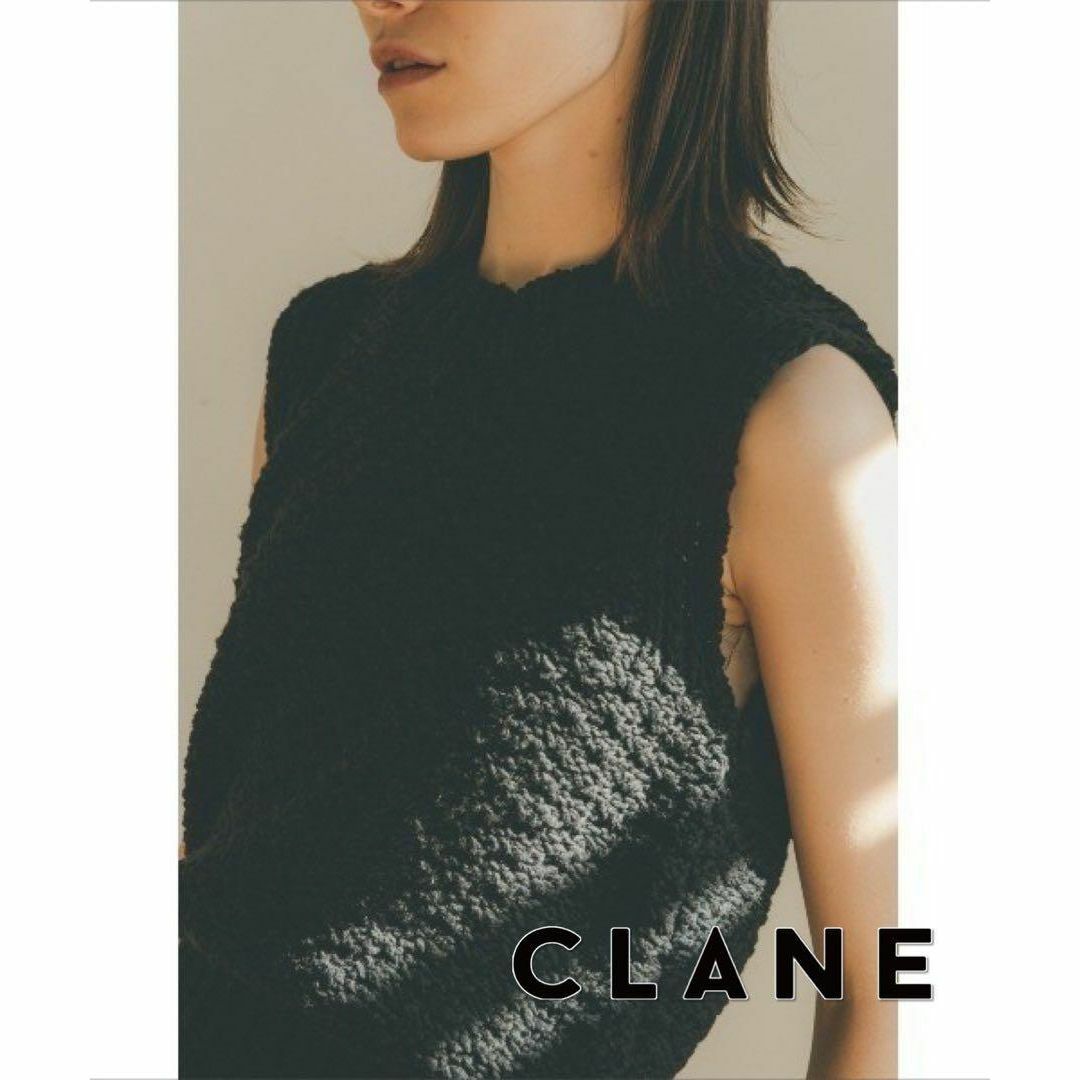 着丈54㎝colorCLANE SLAB NOSLEEVE KNIT TOPS 1 H0908-