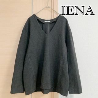 イエナ(IENA)のIENA　イエナ　長袖ブラウス　カットソー　ブラック(Tシャツ(長袖/七分))