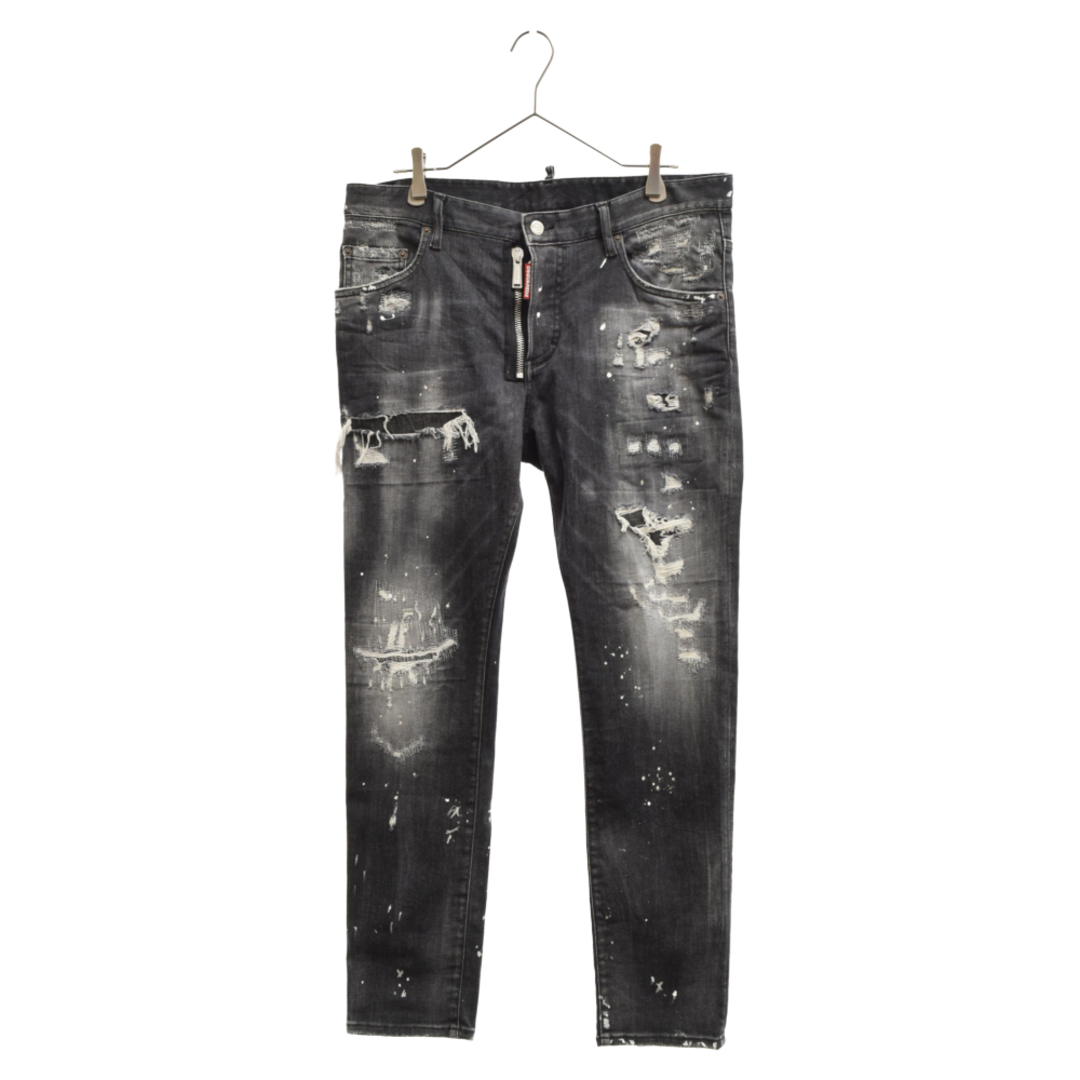 DSQUARED2 ディースクエアード 21AW SKATER JEANS S74LB0997S30503 スケーターストレッチジーンズ  クラッシュリペア加工デニムパンツ ウォッシュブラック | フリマアプリ ラクマ