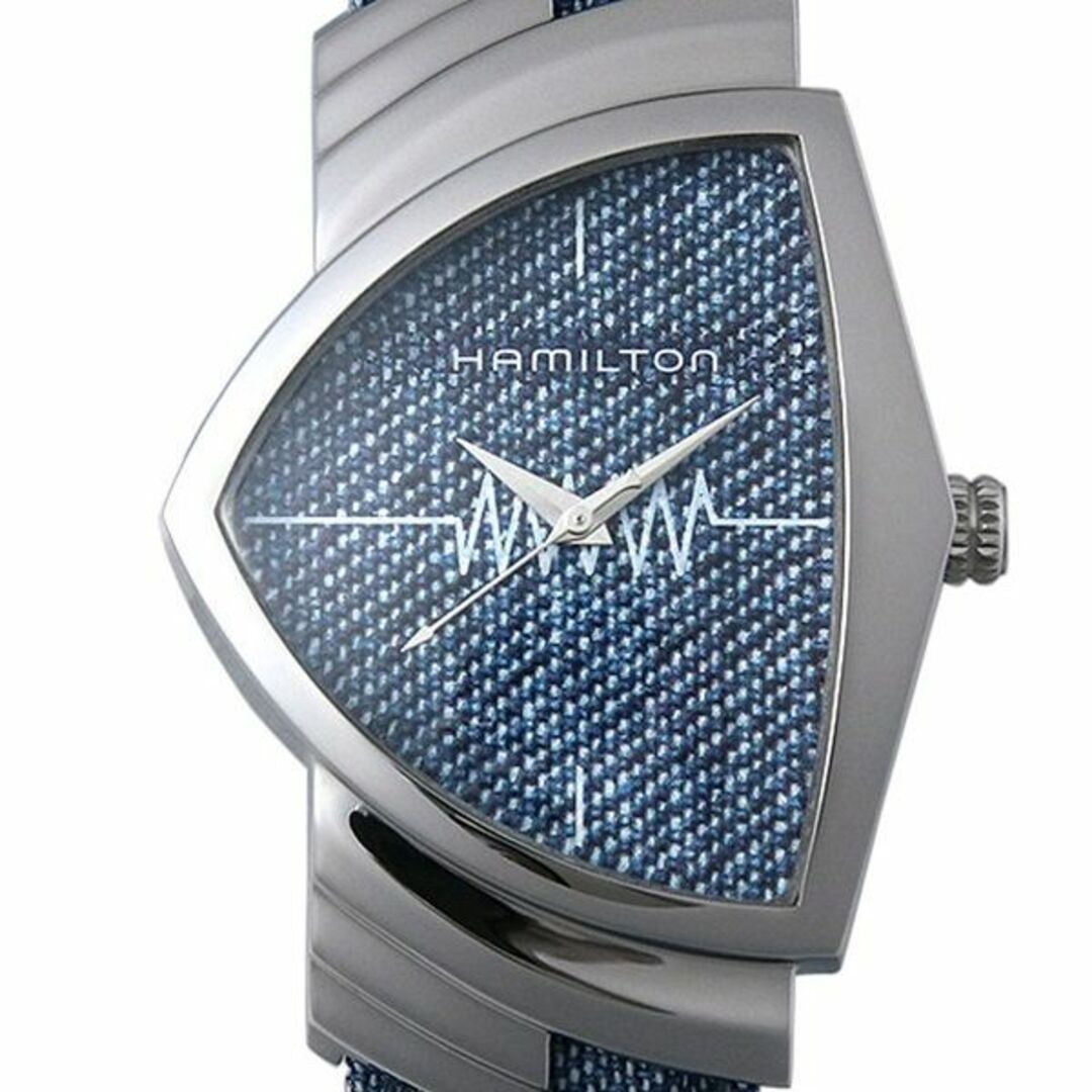 ミネラルクリスタル厚さハミルトン 時計 レディース 腕時計 VENTURA ベンチュラデニム シルバーケース デニムレザー ブルー H24211941