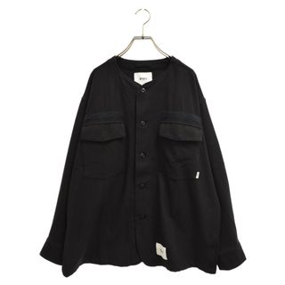 ダブルタップス(W)taps)のWTAPS ダブルタップス 22AW SCOUT LS RAPO TWILL スカウトロングスリーブ ノーカラー長袖シャツ 22WVDT-SHM04 ブラック(シャツ)