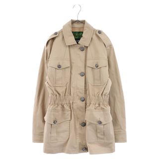 ドルチェアンドガッバーナ(DOLCE&GABBANA)のDOLCE & GABBANA ドルチェアンドガッバーナ 20SS ELASTIC WAIST COLONIAL JACKET F28UBT ボタンデザイン ミリタリージャケット ミディアムコート ベージュ レディース(ミリタリージャケット)