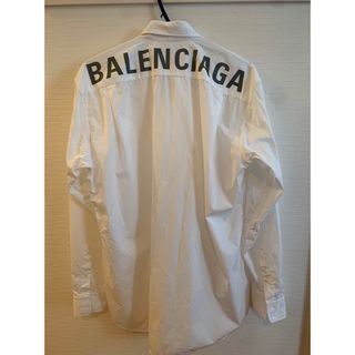 国内正規品BALENCIAGAバックロゴオーバーサイズ長袖シャツメンズ38ピンク