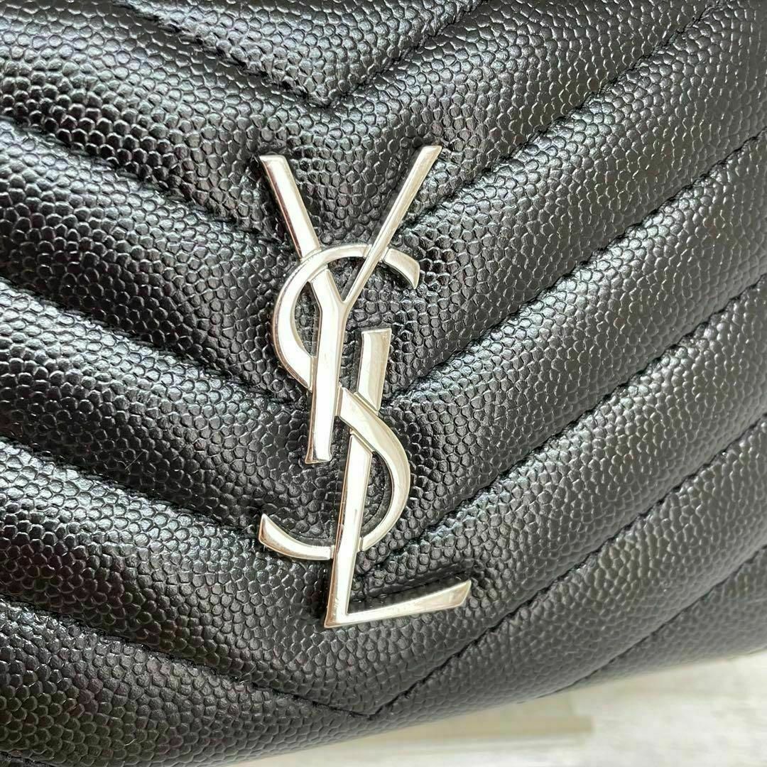 Saint Laurent - 【極美品】YSL SAINT LAURENT 二つ折り財布 レザー 黒