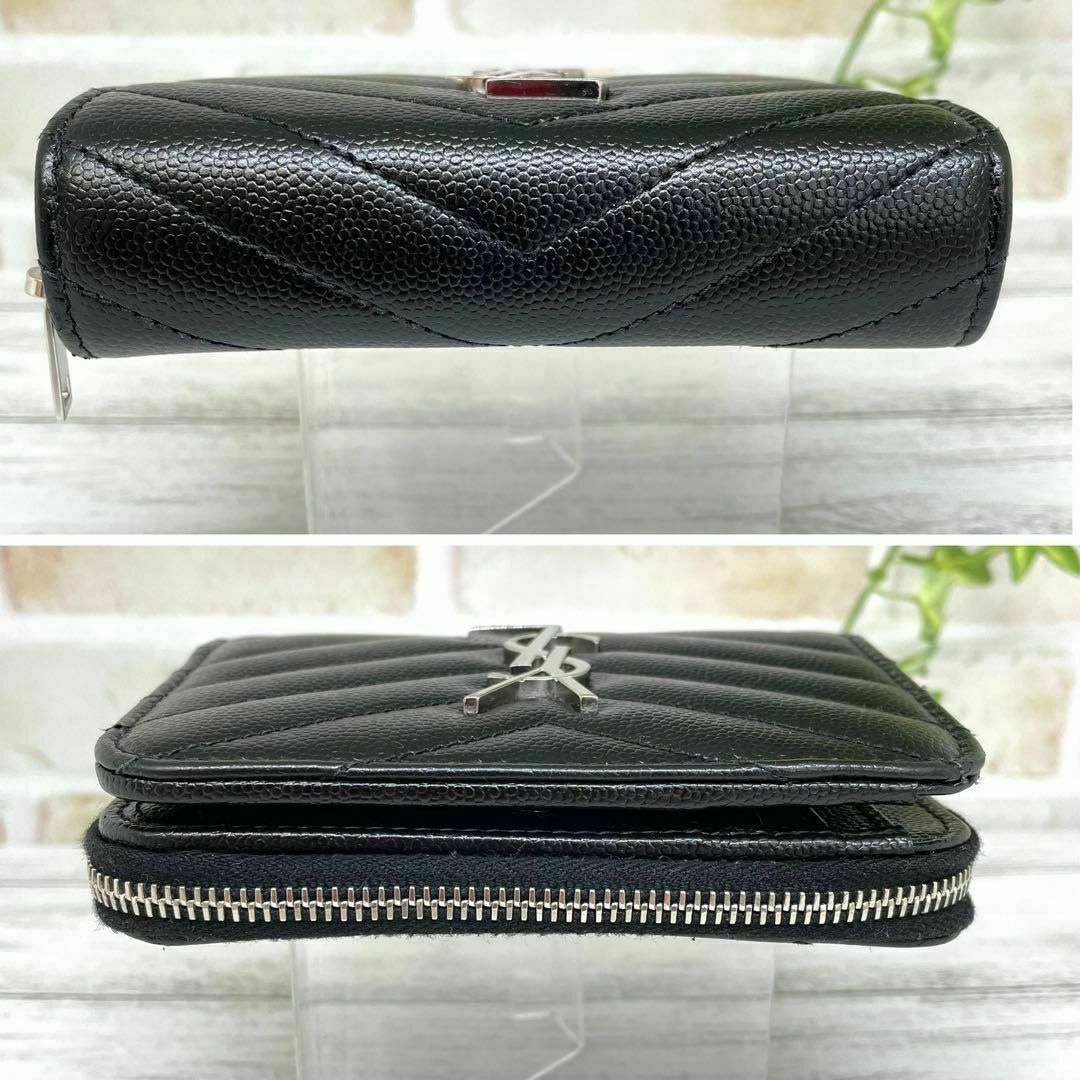 【極美品】YSL SAINT LAURENT 二つ折り財布 レザー 黒