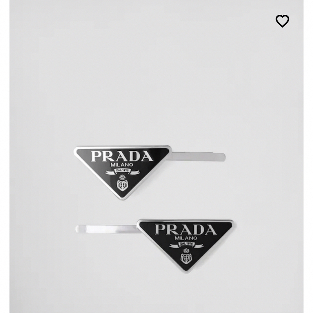 PRADA(プラダ)の新品 大人気 PRADA プラダ メタル ヘアクリップ ヘアピン シルバー  レディースのヘアアクセサリー(ヘアピン)の商品写真