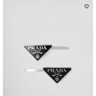 新品 PRADA プラダ ヘアクリップ ヘアピン クリスタル シルバー