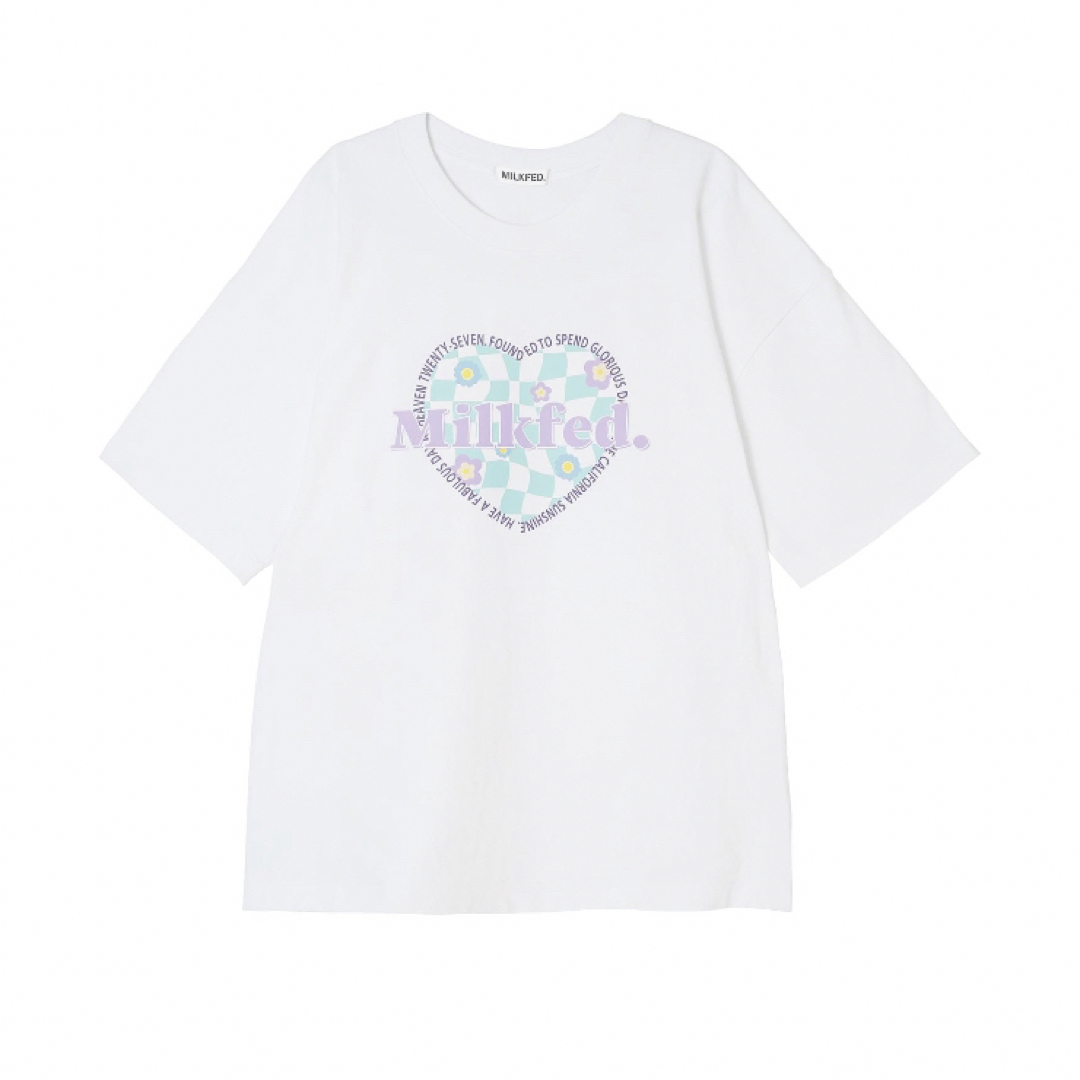 MILKFED. - ミルクフェドTシャツ HEART AND FLOWER WIDE S/S TEEの通販 ...