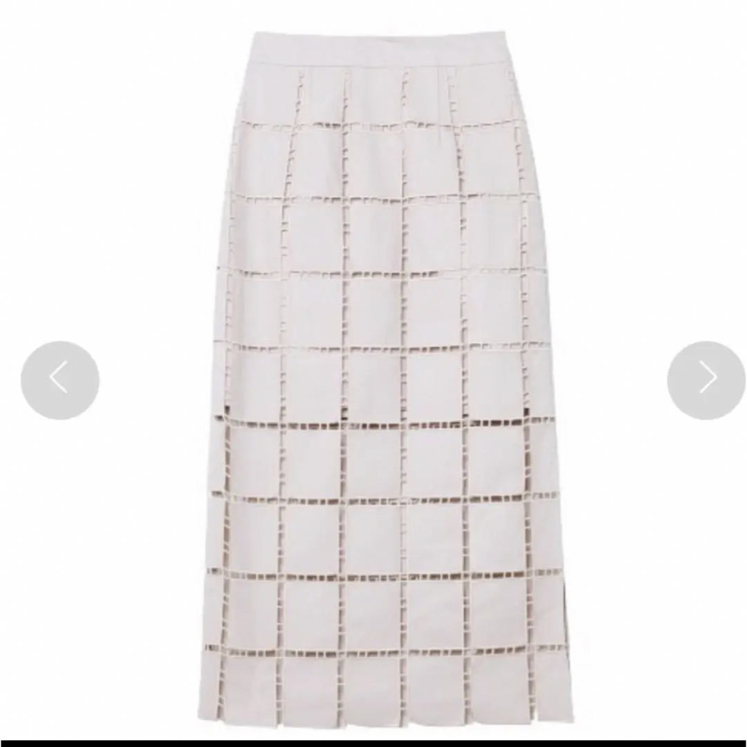 LE CIEL BLEU Square Lace Skirt 34 beige