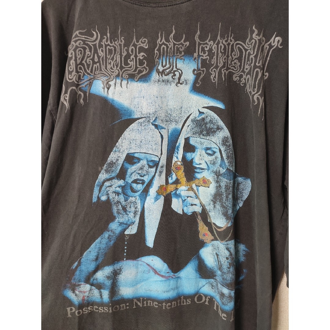 【値下げ不可】古着 90s cradle of filth ロンＴ ボロ メンズのトップス(Tシャツ/カットソー(七分/長袖))の商品写真