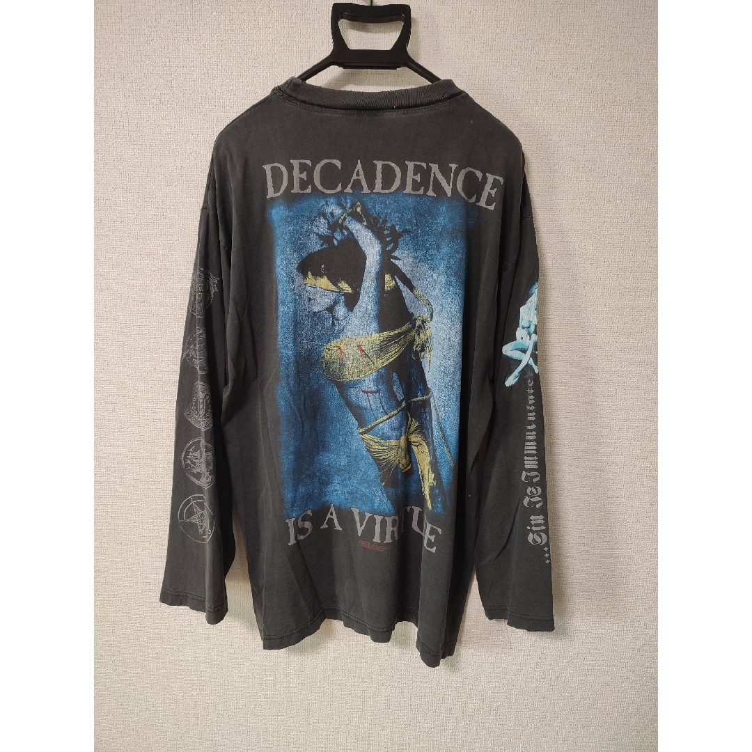 【値下げ不可】古着 90s cradle of filth ロンＴ ボロ メンズのトップス(Tシャツ/カットソー(七分/長袖))の商品写真