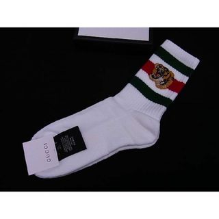 グッチ(Gucci)の■新品■未使用■ GUCCI グッチ シェリーライン タイガー ソックス 靴下 表記サイズ 24-26cm ホワイト系 AP6718 (その他)