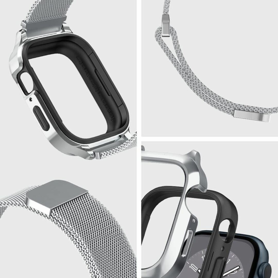 【特価商品】Apple Watch バンド ステンレス ケース 一体型 ステンレ 3