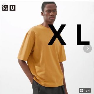 UNIQLO ユニクロ　エアリズムコットンオーバーサイズTシャツオレンジ　X L(Tシャツ/カットソー(半袖/袖なし))