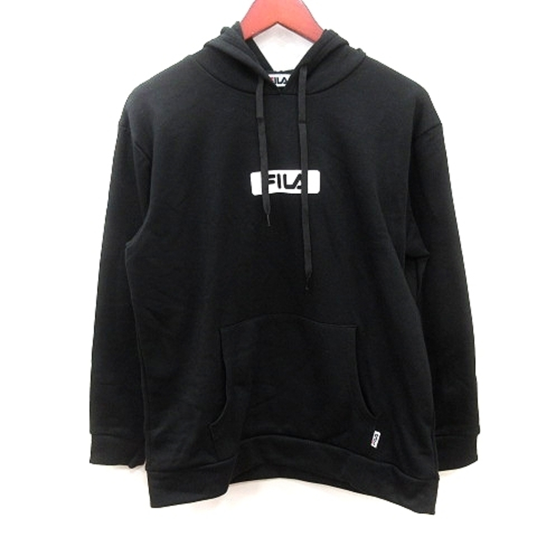 FILA(フィラ)のフィラ FILA パーカー プルオーバー プリント 裏起毛 L 黒 ブラック レディースのトップス(パーカー)の商品写真