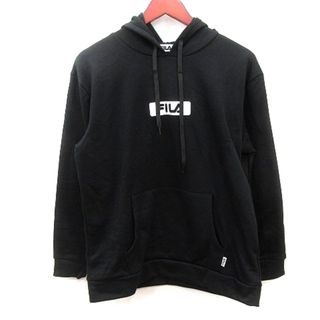 フィラ(FILA)のフィラ FILA パーカー プルオーバー プリント 裏起毛 L 黒 ブラック(パーカー)