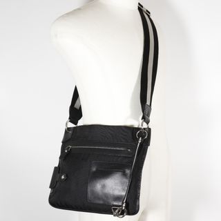 Bally - 【BALLY】バリー ナイロンキャンバス×レザー 黒 メンズ