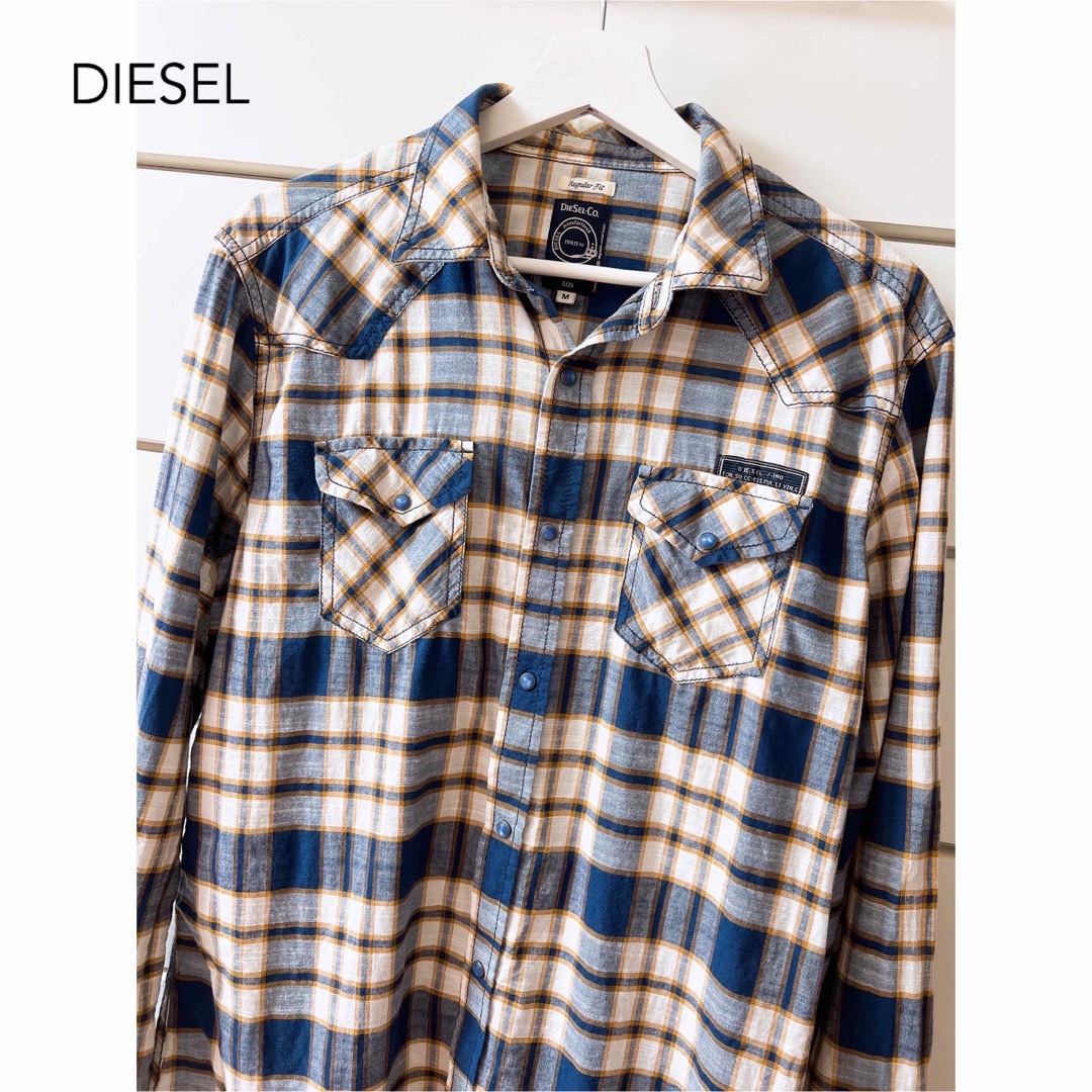 最終sale⭐︎DIESEL★シャツ✩︎チェック柄✩︎ブルー系