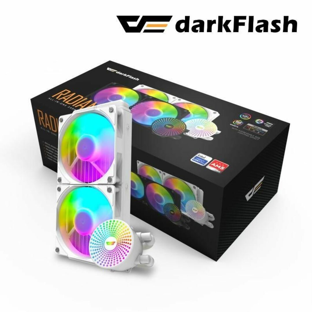 PCパーツ【日本未発売】darkFlash 簡易水冷クーラー240mm【白】