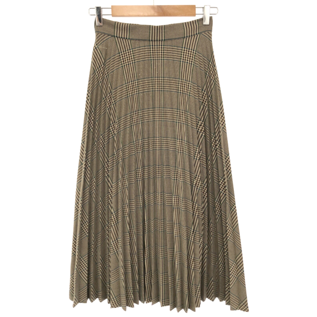 MM6 エムエムシックス 19AW PLEATED HOUNDSTOOTH PATTERN SKIRT チェックプリーツスカート ベージュ系 38