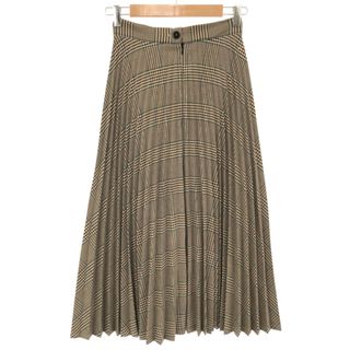 MM6 エムエムシックス 19AW PLEATED HOUNDSTOOTH PATTERN SKIRT チェックプリーツスカート ベージュ系 38