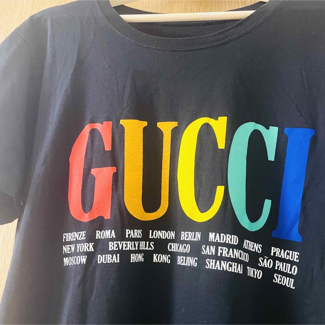 希少　GUCCI グッチ　tシャツ　オーバーサイズ　ロゴT ブラック　黒